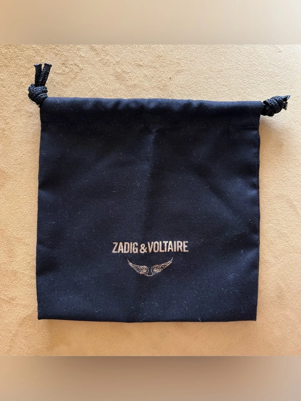 Zadig & Voltaire Logo Drawstring Dust Bag | Jewelry Pouch | Gift Bag | Black